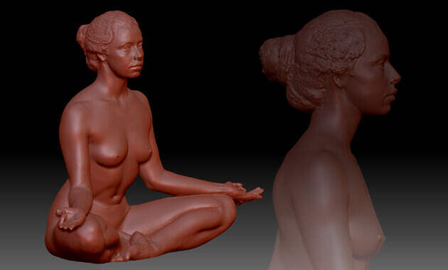 Scan 3D de personnes femme lotus